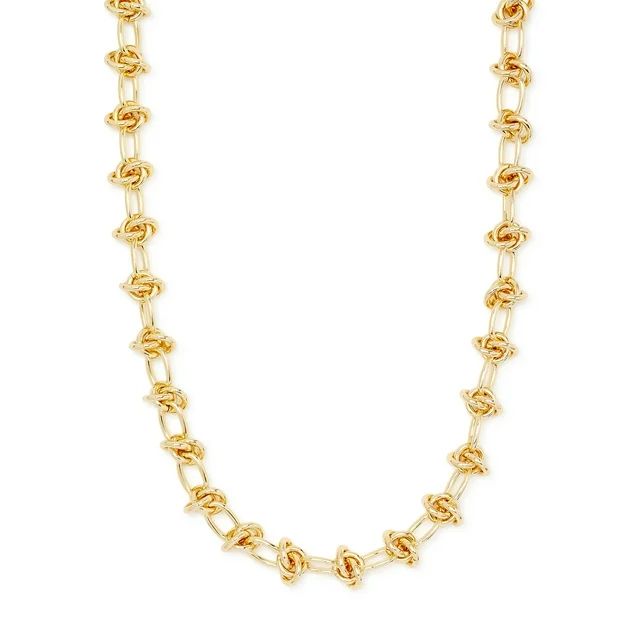 Scoop Womens Women's 14KT Gold Flash-Plated Oval Link Necklace | Walmart (US)