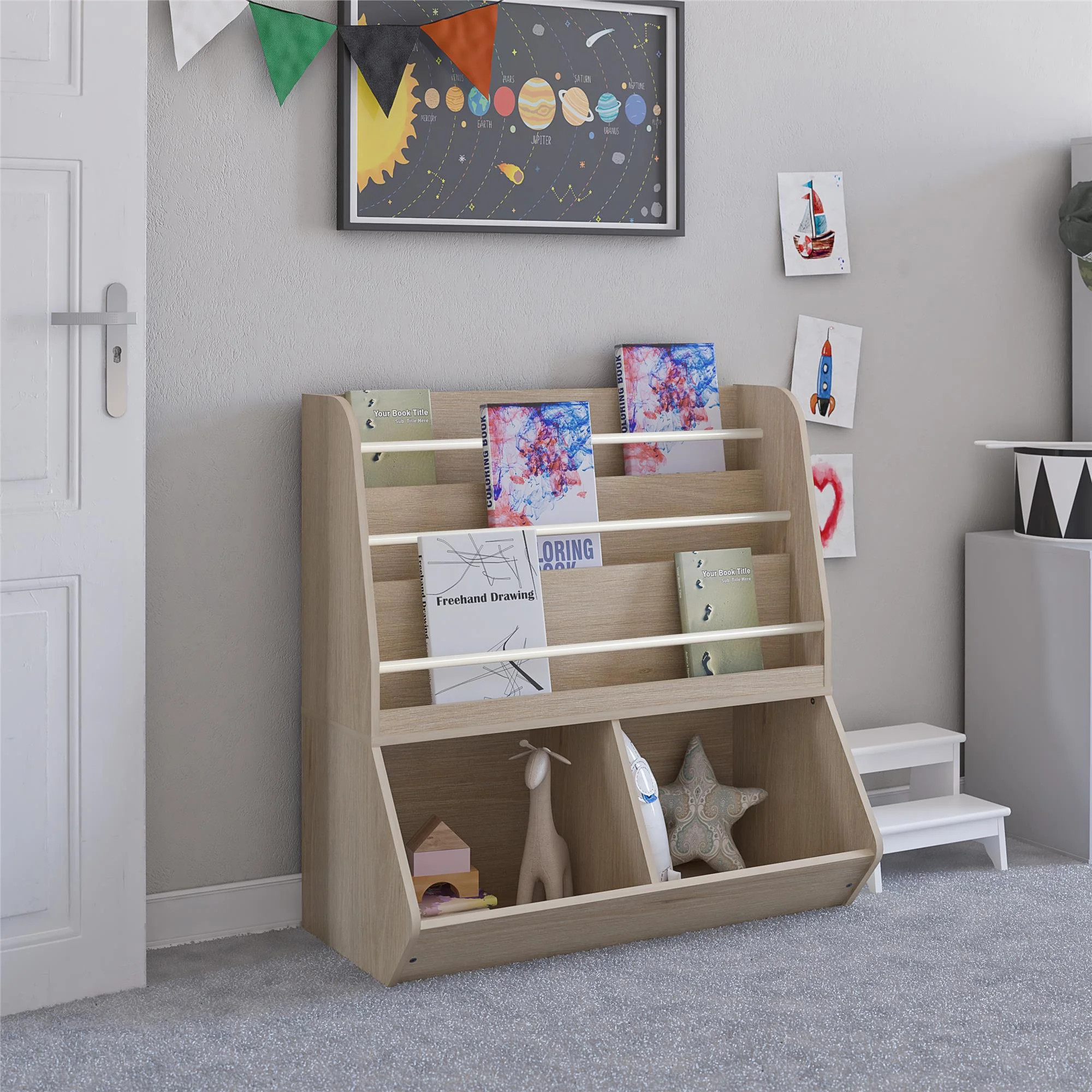 Ameriwood Home Charli Kids Book and Toy Storage, Blonde Oak - Walmart.com | Walmart (US)