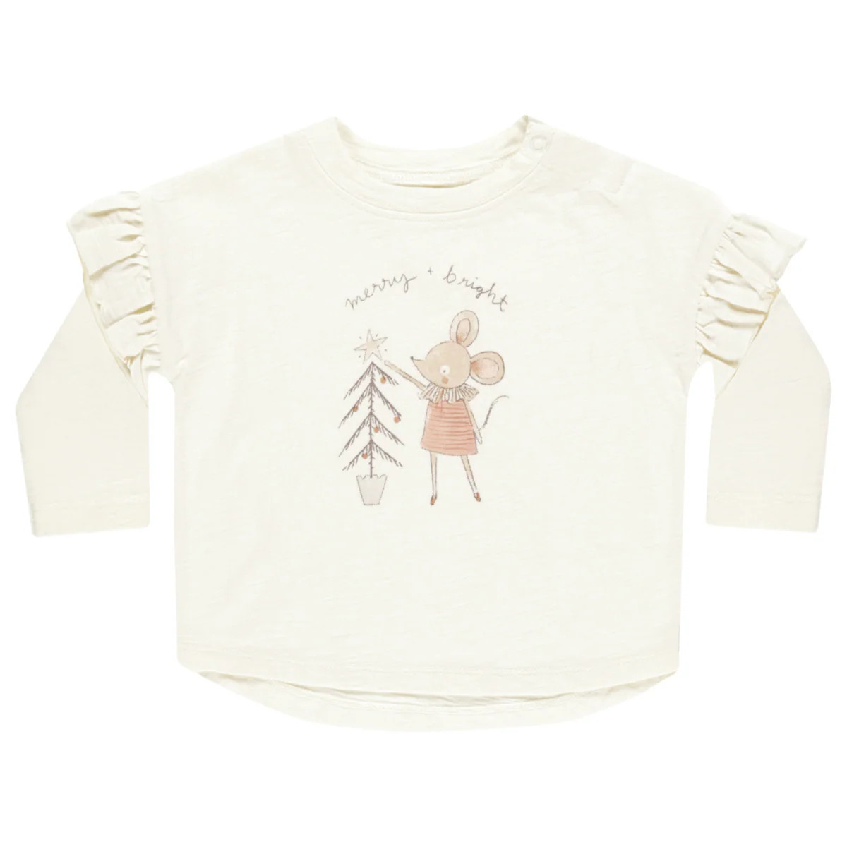 Rylee & Cru Ruffle Long Sleeve Tee, Mouse | SpearmintLOVE