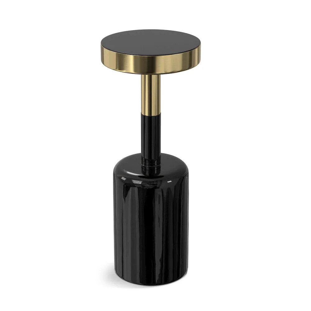 Simpli Home Frannie Side Table In Gold and Black one_size | AXCFRA-04-GBL | Lowe's