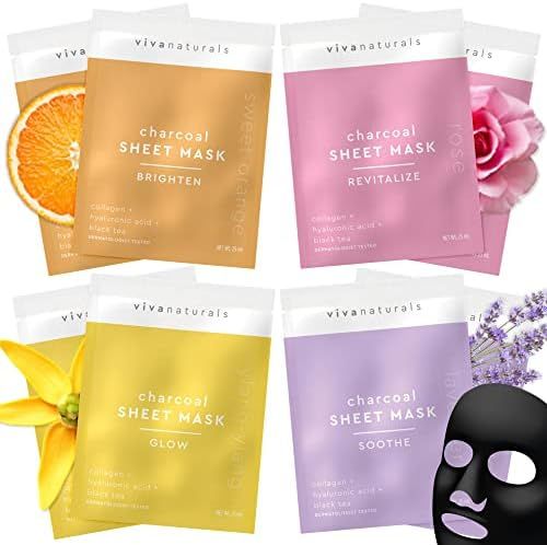 8 Pack Sheet Masks - Collagen & Hyaluronic Acid Face Masks Skincare Set for Glowing Skin, Moistur... | Amazon (CA)