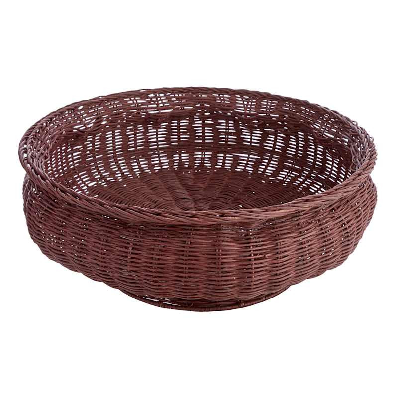 Brown Rattan Footed Bowl, 17", sold by At Home | At Home