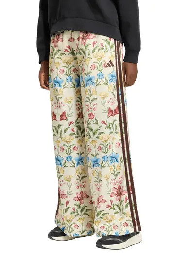ADIDAS X FARM RIO FARM Rio Wide Leg Pants in Ecru Tint/Brown/Green at Nordstrom Rack, Size Medium | Nordstrom Rack