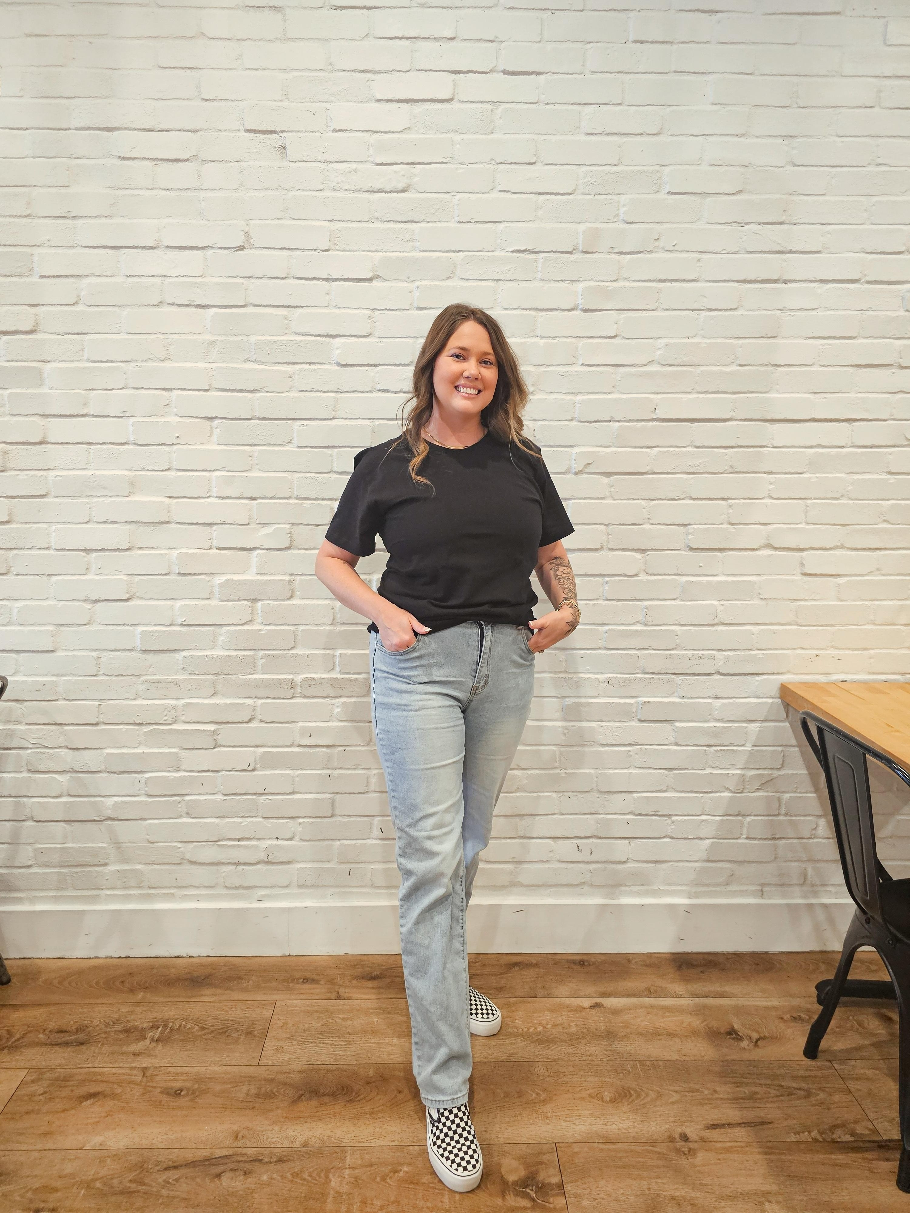 Comfy, but make it cute! ✨ This is your reminder that a simple black tee, your fave denim, and checkered slip-ons can take you from 'casual vibes' to effortlessly chic. A go-to for coffee runs, lunch dates, or just running errands in style. 🖤🤍What's your comfy-but-cute uniform? Let me know below!👇 #OOTD #ComfyChic #EffortlessStyle

#LTKStyleTip #LTKShoeCrush #LTKBeauty