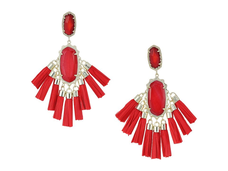 Kendra Scott Kristen Earrings (Gold/Red/Mother-of-Pearl) Earring | Zappos