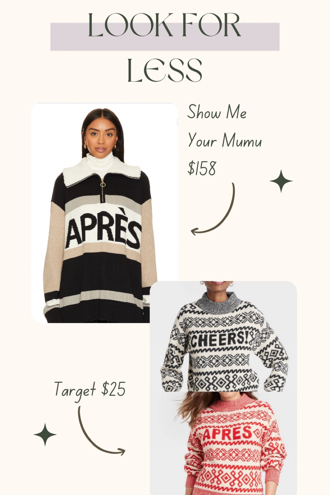 Love finding looks for less — Target fashion — Show Me Your Mumu lookalike — Apres sweater — winter fashion — stylish sweaters — fair isle 

#LTKGiftGuide #LTKHoliday #LTKSeasonal