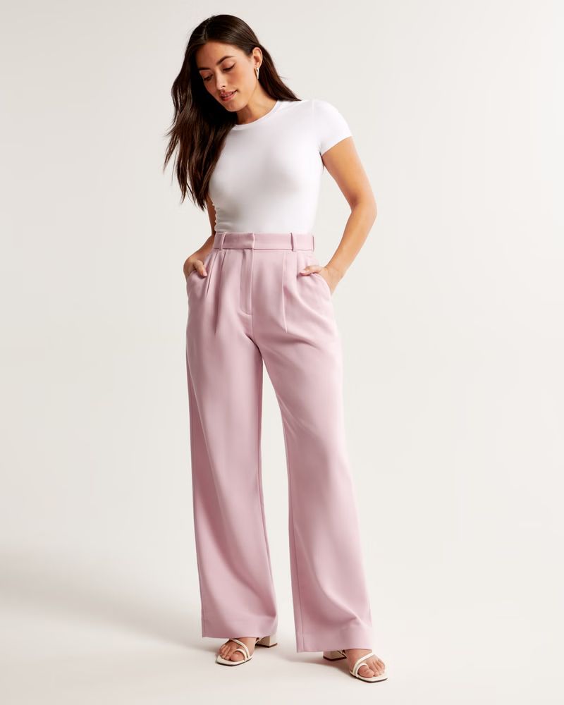 Curve Love A&F Sloane Tailored Pant | Abercrombie & Fitch (US)