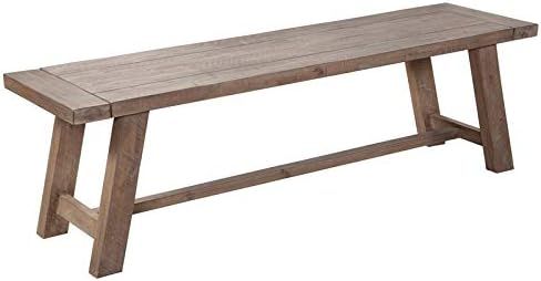 Alpine Furniture Newberry Wood Dining Bench in Weathered Natural | Amazon (US)