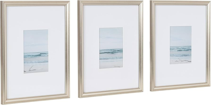 Kate and Laurel Adlynn Decorative Rectangle Watercolor Framed Art Set of 3, 11 x 14 matted to 5 x... | Amazon (US)