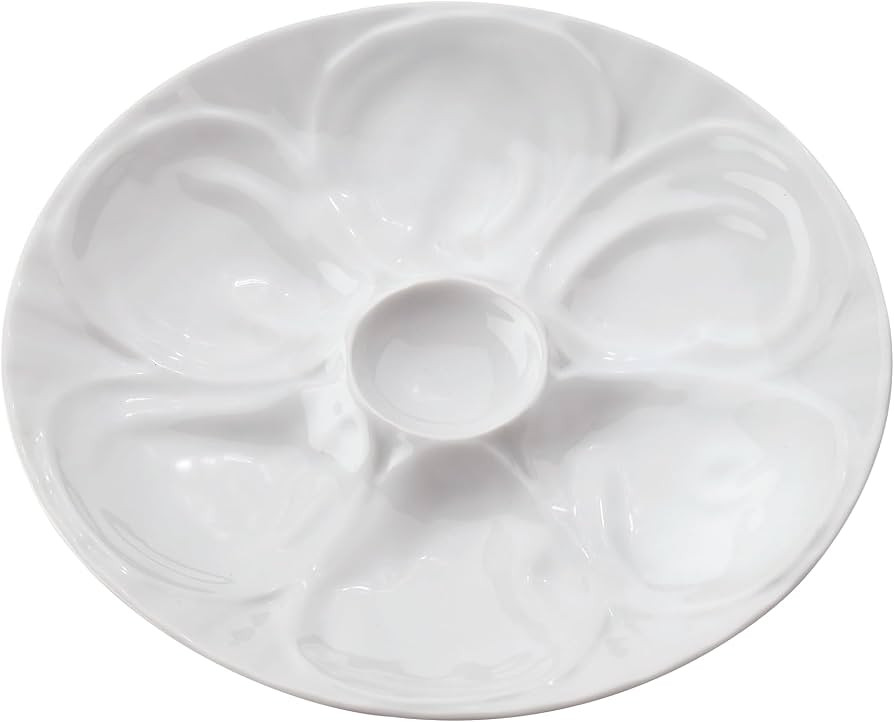 Maine Man Oyster Plate, Fine Porcelain, 6-Well Serving Dish For Preparing And Enjoying Oysters An... | Amazon (US)