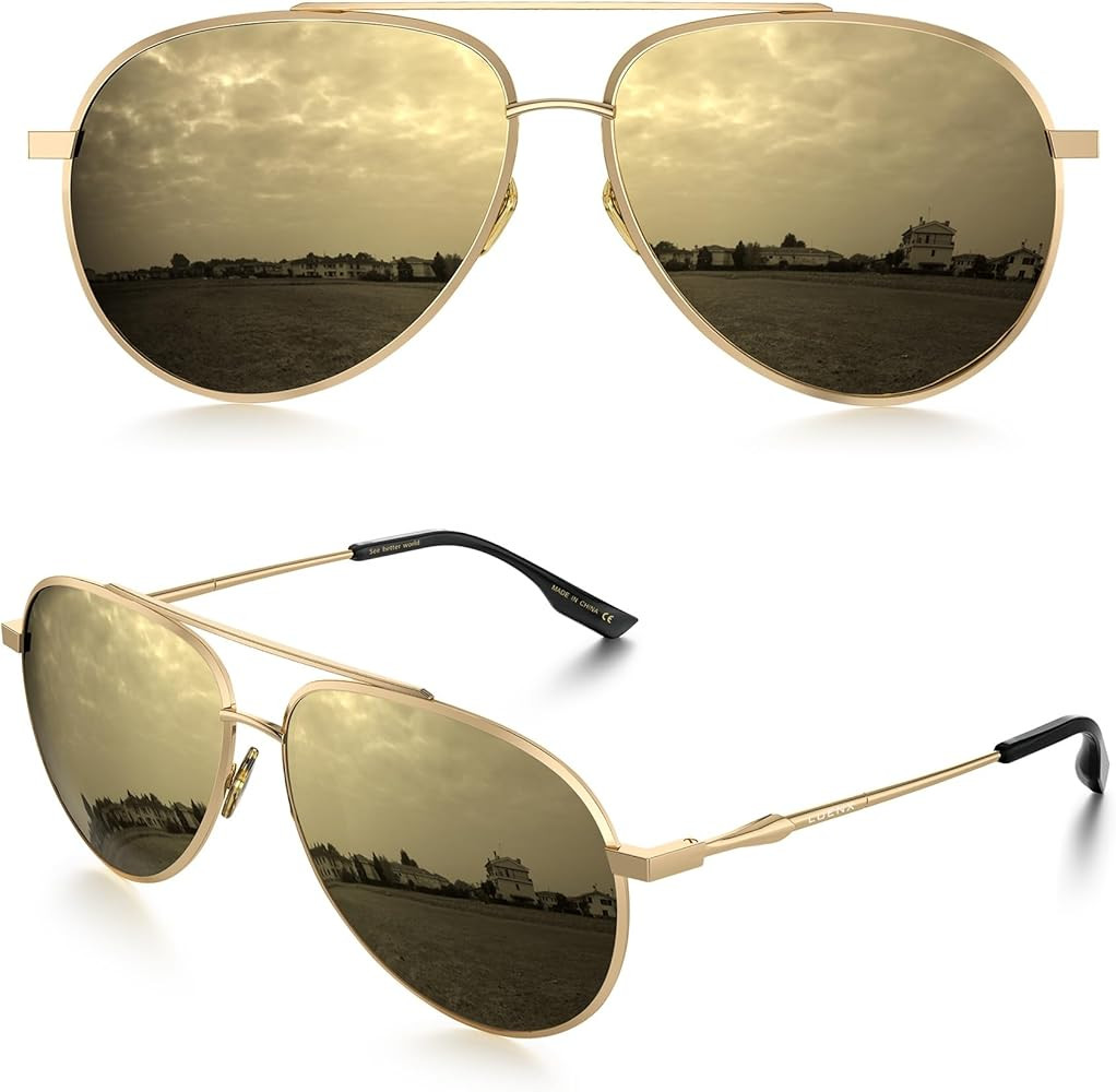 LUENX Classic Aviator Polarized Sunglasses for Men Women - Trendy Metal Sun Glasses UV 400 Protec... | Amazon (CA)