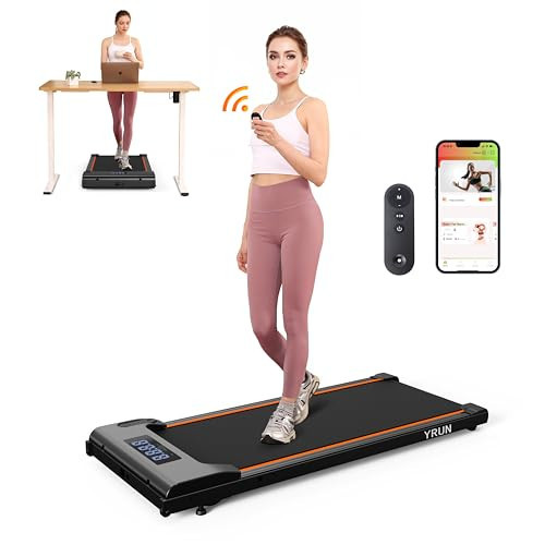 YRUN Walking Pad Under Desk Treadmill for Home and Office, Portable Small Treadmill 2.5HP Super Quiet Brushless Motorized Walking Jogging Running Machine with Remote Control | Amazon (US)