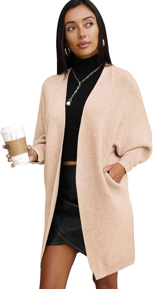 ARRUSA Women’s Super Soft Comfy Cardigan, Casual Long Sleeve Fall Sweater, Open Front Top Kimon... | Amazon (US)