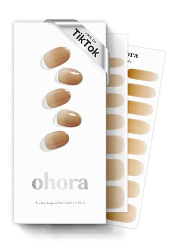 ohora Semi Cured Gel Nail Strips (N Caramel Glaze) - Brown, Ombre, Works with Any UV/LED Lamps, Salon-Quality, Long Lasting, Easy to Apply & Remove - Includes 2 Prep Pads, Nail File & Wooden Stick | Amazon (US)