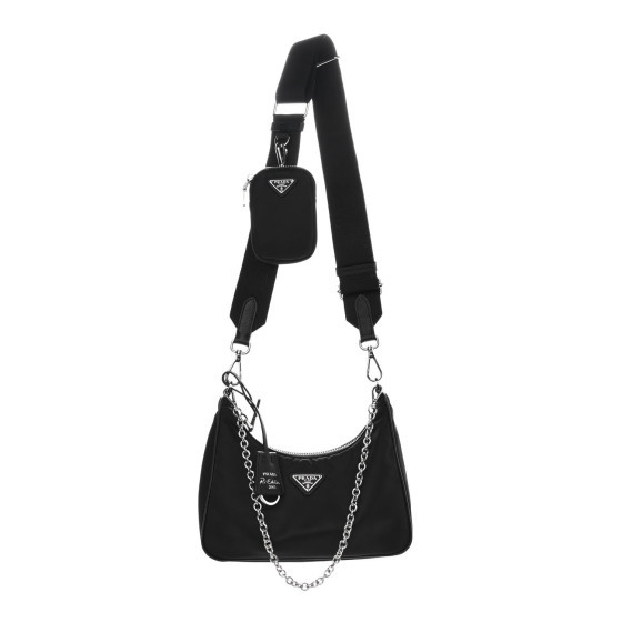 PRADA Nylon Re-Edition 2005 Shoulder Bag Black | FASHIONPHILE (US)