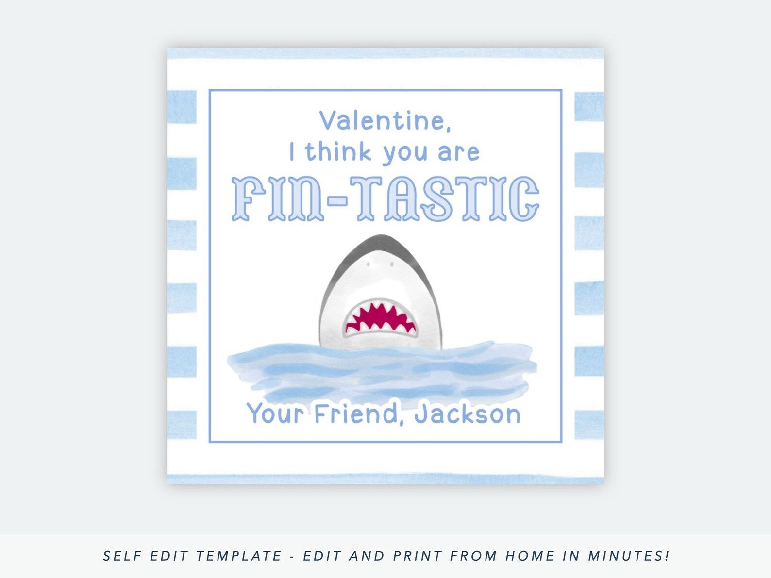 Printable Shark Valentines Shark Valentine Tags Shark | Etsy | Etsy (US)