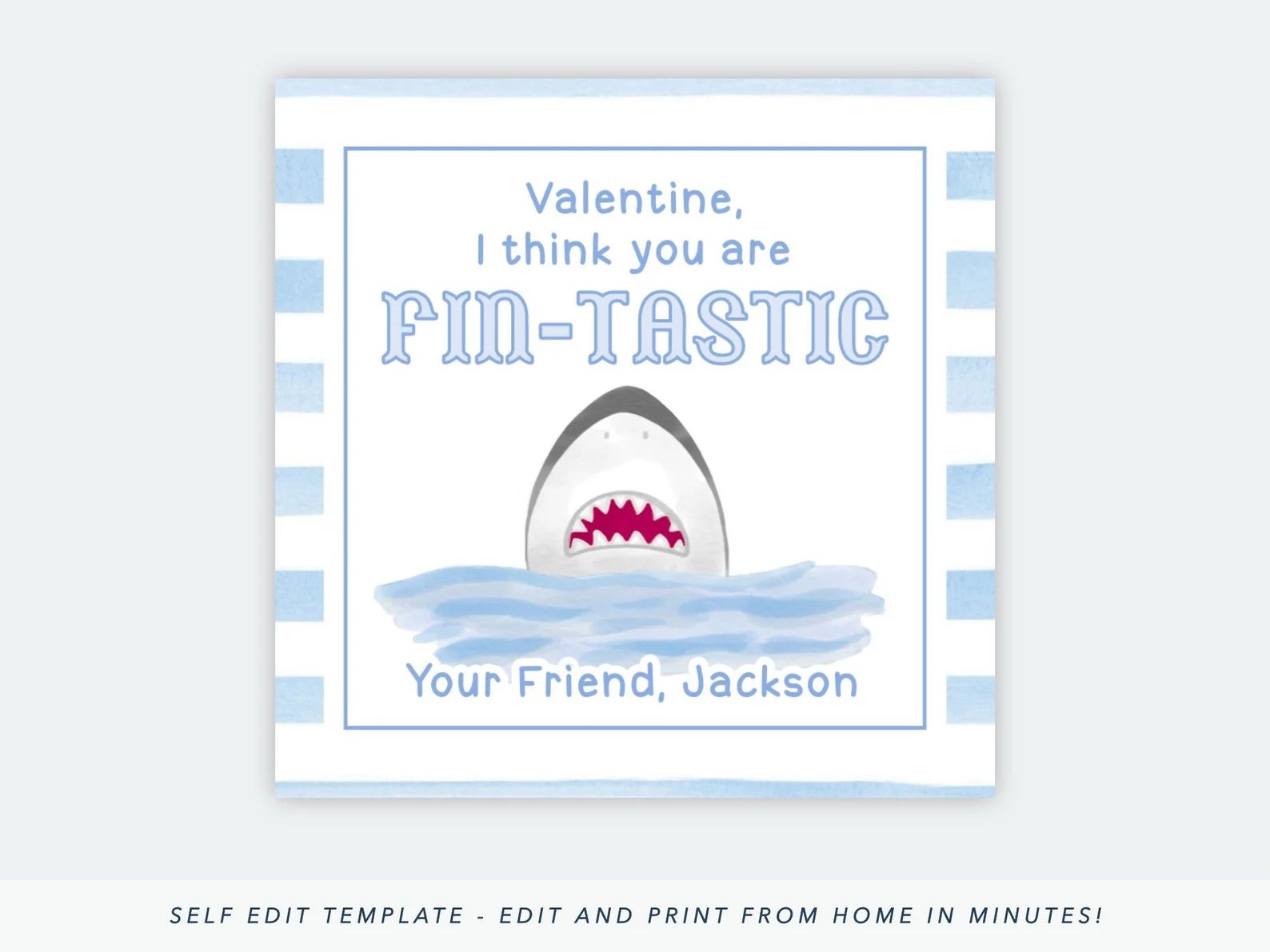 Printable Shark Valentines Shark Valentine Tags Shark | Etsy | Etsy (US)