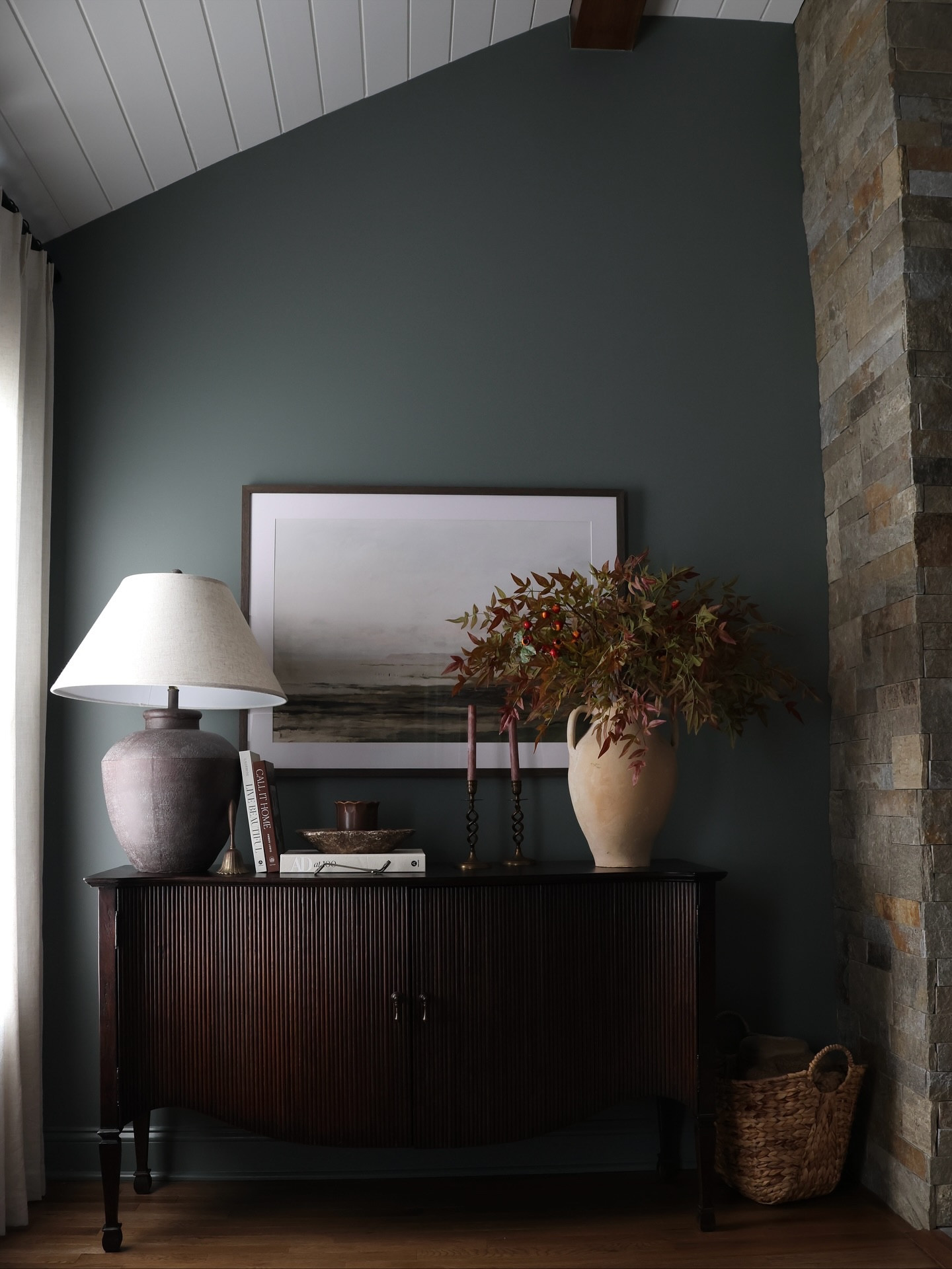 Enjoying Fall a bit longer than most on IG, but also brainstorming ideas for the holidays. Thinking about keeping this arrangement and color palette for my Christmas decorations in this room - what do you think?🍁🍂🤎🌲

I will be using what I have at home to decorate for the holidays + sprinkle in a few new/smaller items as I do each year. I personally don’t think it’s sustainable, from a financial standpoint, to buy a lot of new decor each year for each season - just my personal opinion 🤷🏻‍♀️

Follow along after Thanksgiving if you want tips for how to reuse the decor you have but keep things fresh! 

Fall Transitions | Holiday Brainstorming | Enjoying Fall Through Thanksgiving | November Vibes | Rustic Home | Collected Decor | Seasonal Stems | Vintage Vessel