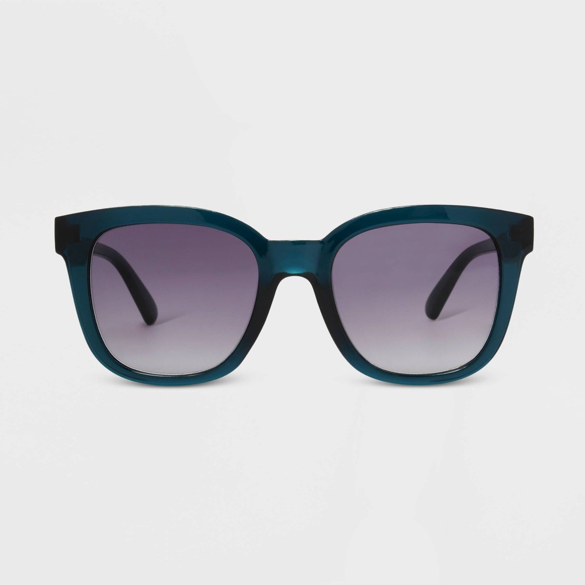Women's Shiny Plastic Square Sunglasses with Gradient Lenses - Universal Thread™ Teal Blue | Target