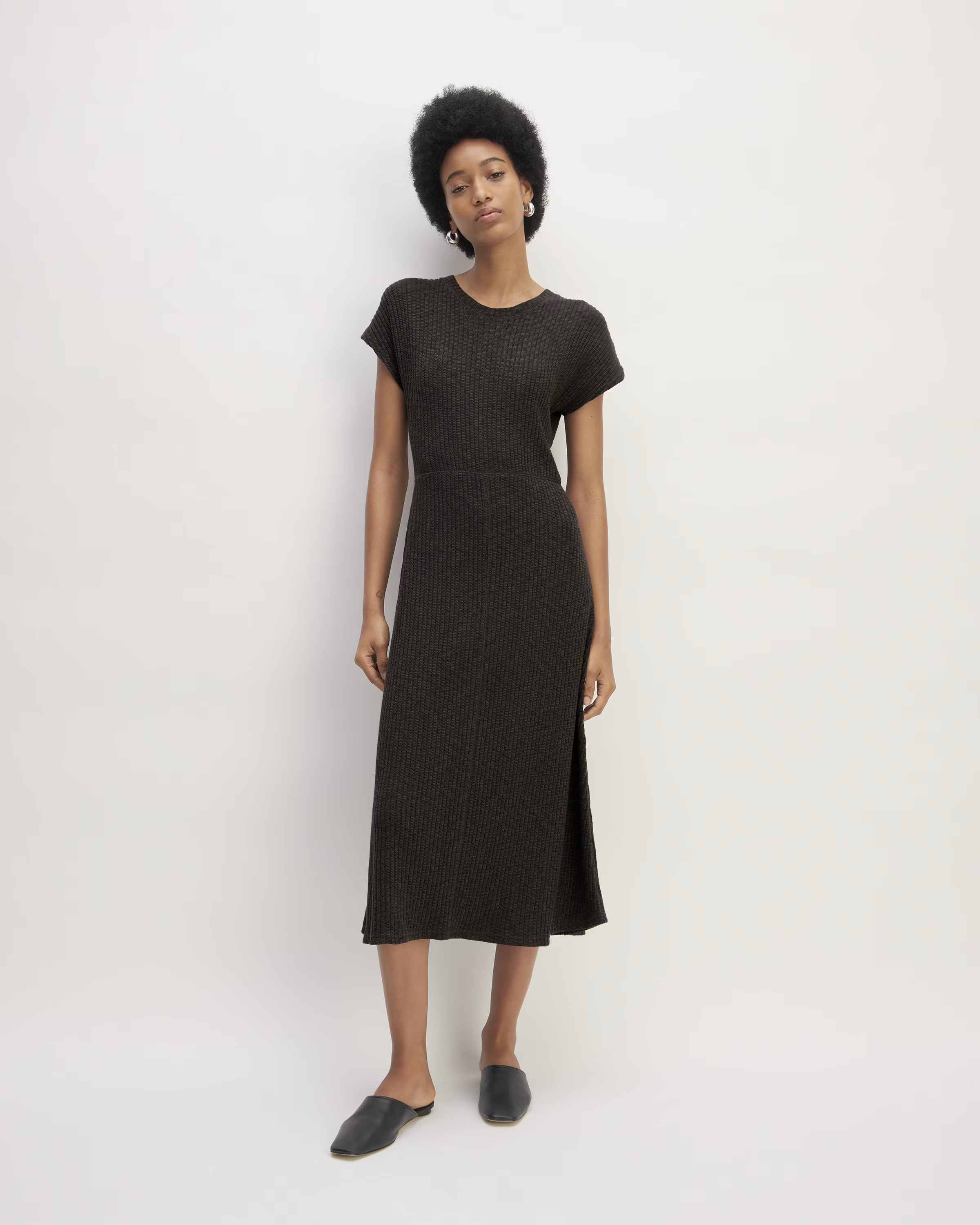 The Rib-Knit Cap-Sleeve Midi Dress | Everlane