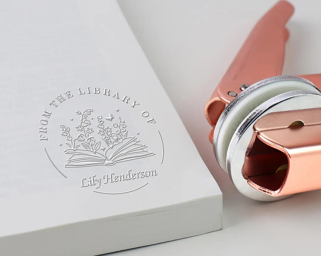 Book Embosser Personalized Custom From the Library of Book Stamp Library Embosser Ex Libris Book ... | Etsy (US)