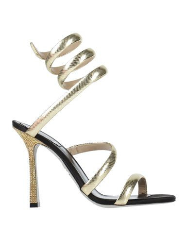 Rene' Caovilla Woman Sandals Gold Size 7.5 Leather | YOOX (US)