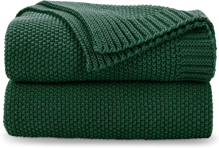 CozeCube Christmas Green Throw Blanket for Couch, Soft Cozy Cable Knit Throw for Bed Sofa Living ... | Amazon (US)