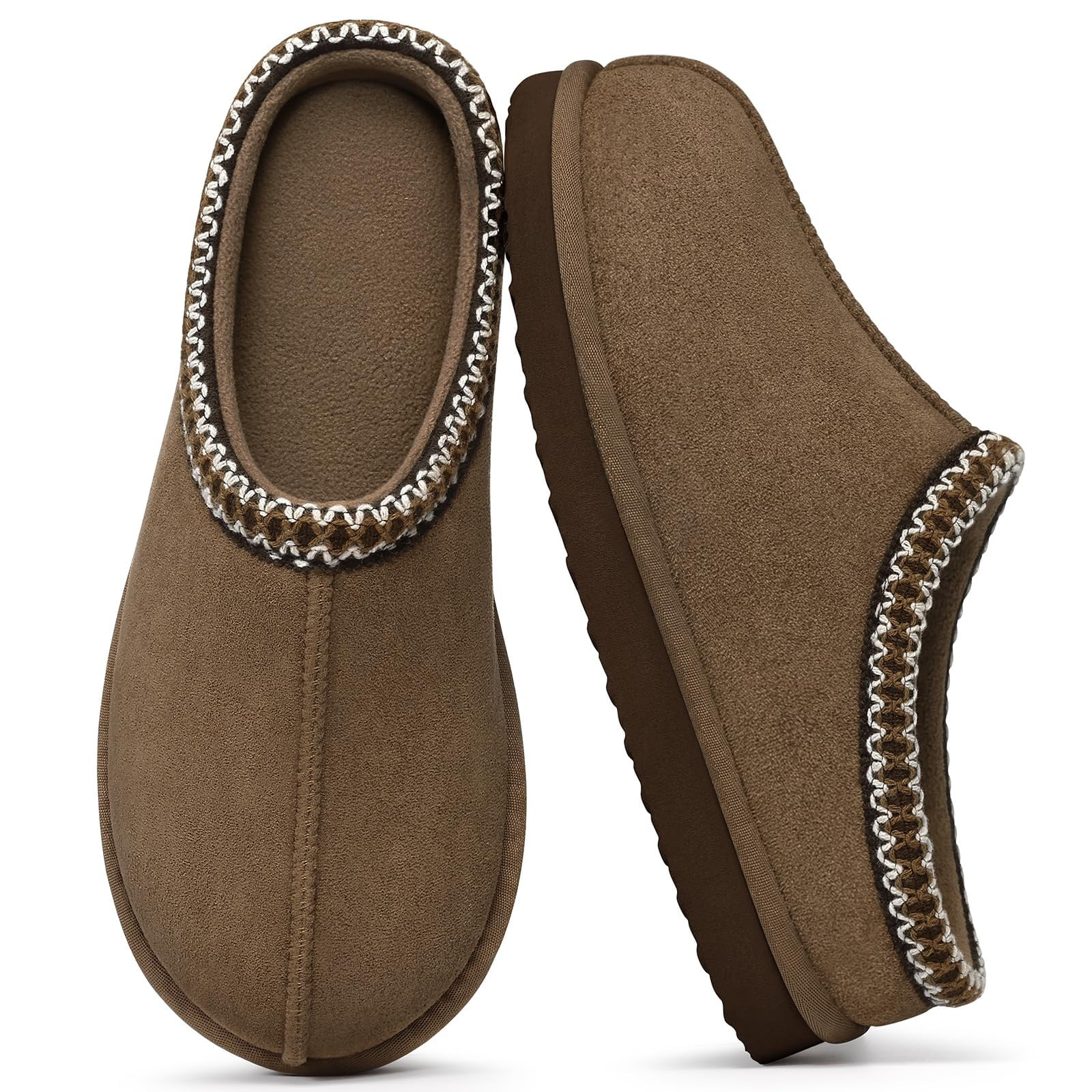 Litfun Memory Foam Slippers for Women Men Cozy Warm House Shoes Indoor and Outdoor, Mocha | Walmart (US)