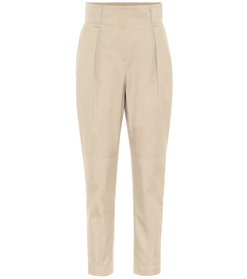 Pantalon carotte en coton et laine à taille haute | Mytheresa (FR)