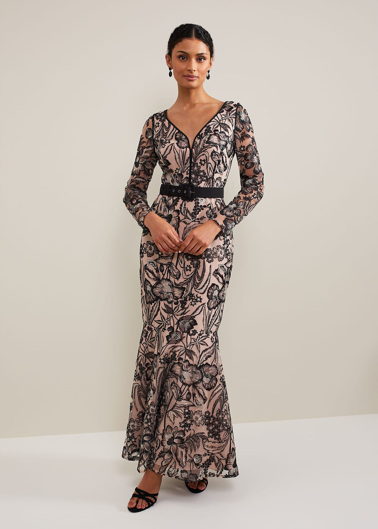 Nola V-Neck Embroidered Maxi Dress | Phase Eight UK | | Phase Eight (UK)