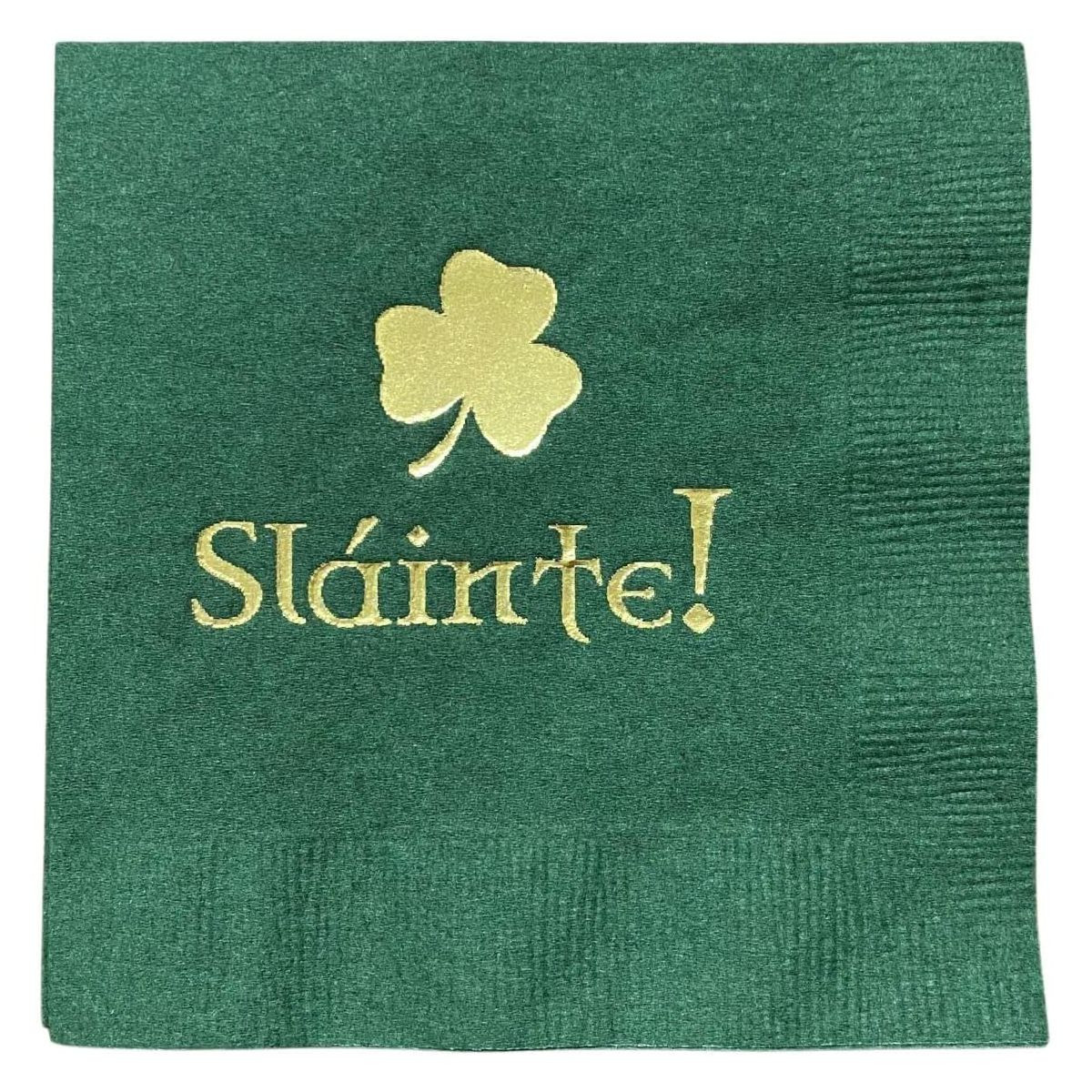 Paper Frenzy St. Patrick's Day Slainte Cheers Green Cocktail Napkins with Gold foil - 25 pack | Target