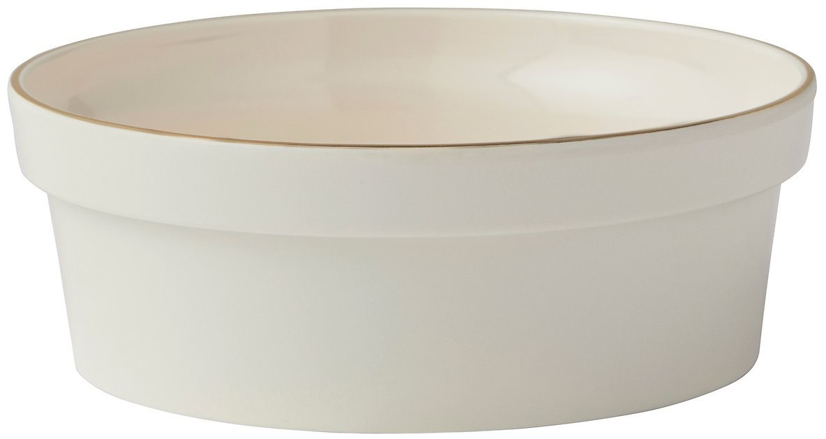 Frisco Gold Trim Melamine Dog & Cat Bowl, Cream | Chewy.com