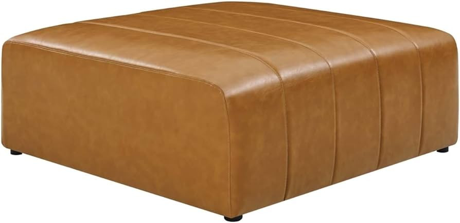 Modway EEI-4401-TAN Bartlett Vegan Leather Ottoman, Tan | Amazon (US)