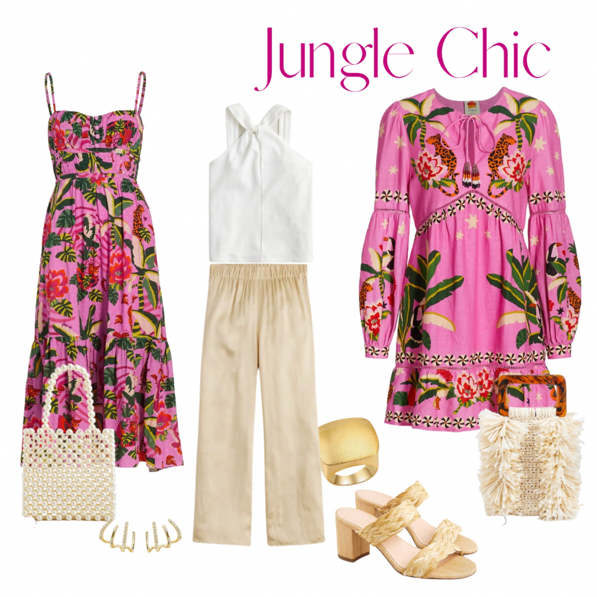 Who says jungle safari has to be khaki, olive and stiff?

Playing around with the jungle theme and making it bold and vibrant. A fun play of colors, textures and patterns together create a compelling statement for this summer. 

#LTKsalealert #LTKstyletip #LTKFind