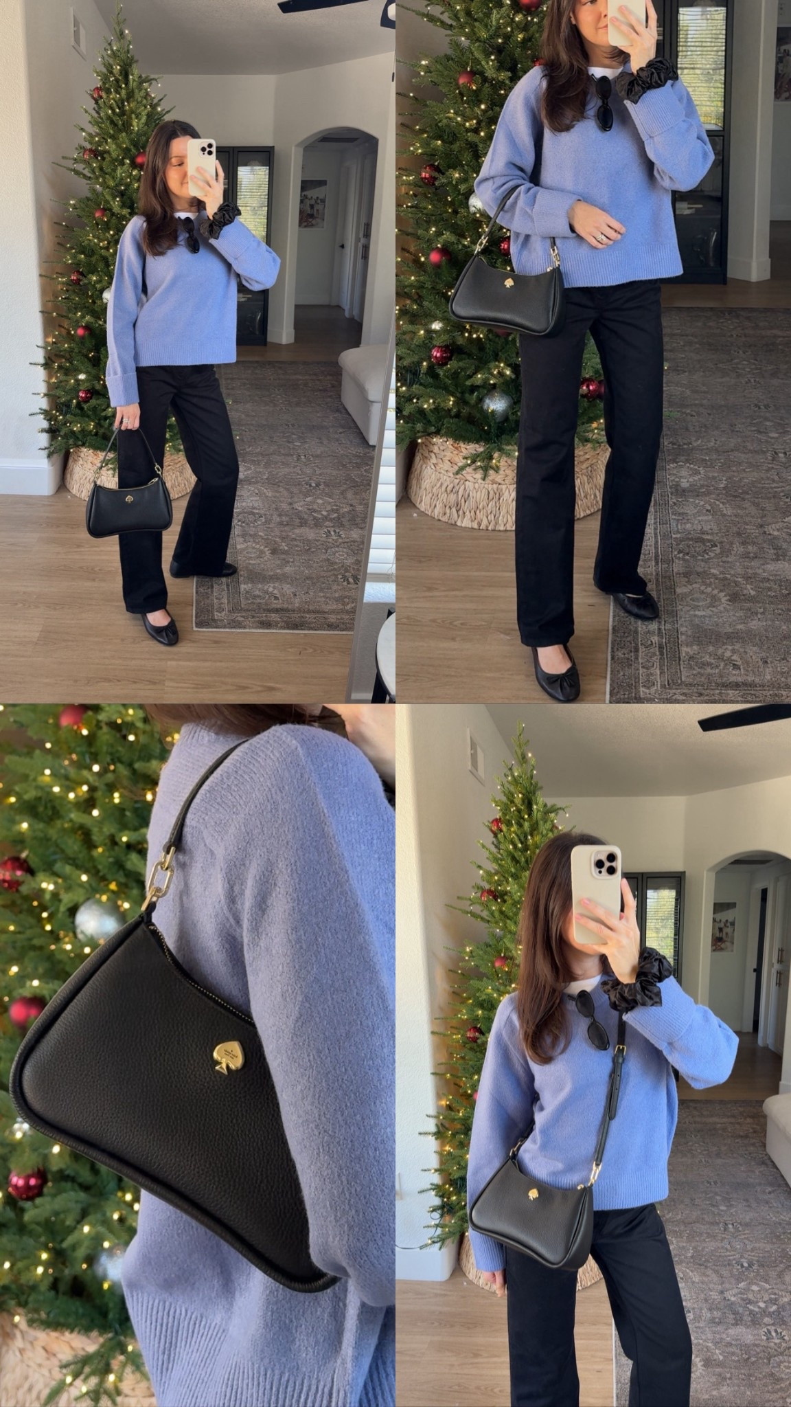 Ootd! I’m 5’7” and sized up to a medium in the sweater, regular size 25 regular length in the black jeans, and you can use code Cassie25 at Kate Spade Outlet for $25 off $150+ (online only, exclusions apply) 

#LTKHoliday #LTKSeasonal #LTKootd