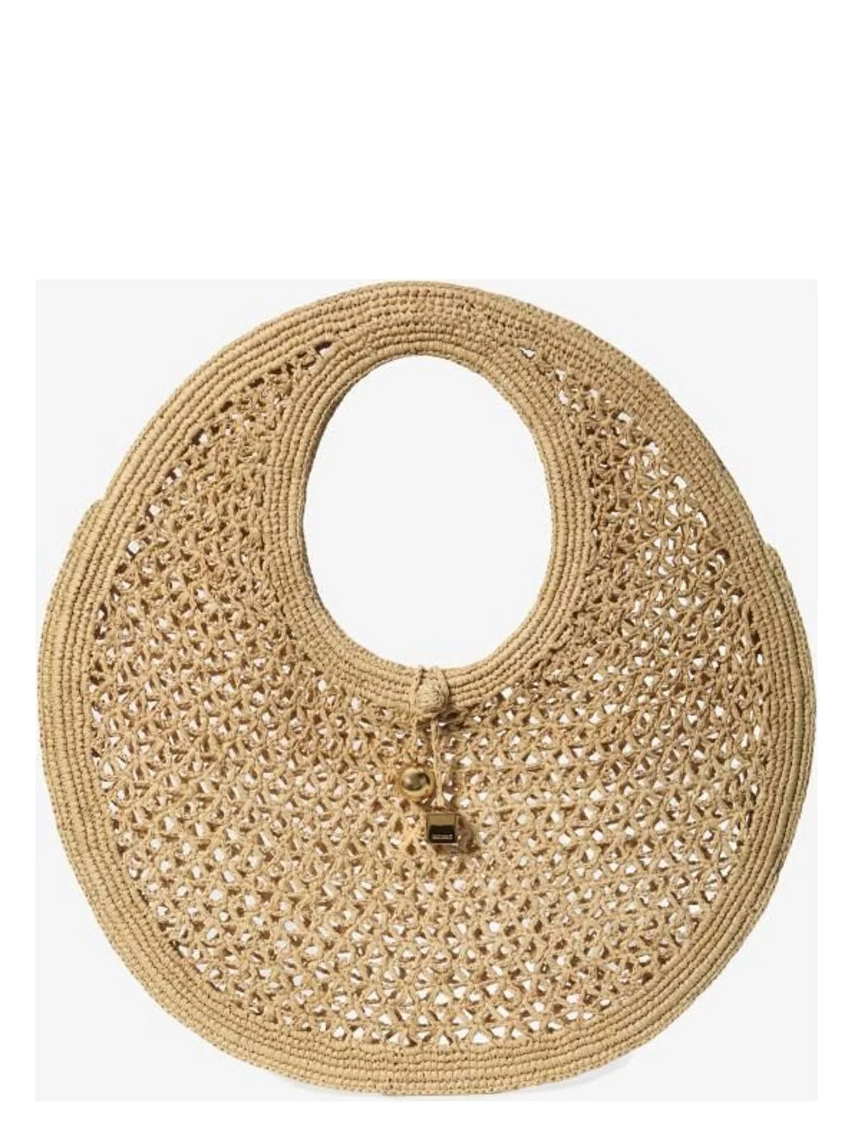 Jacquemus Women's Le Rond Rafia Rafia Handbag in Beige | Size UNI | 243BA387 | LOZURI