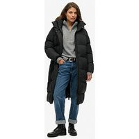 Superdry Longline Hooded Padded Jacket - Black | Very (UK)