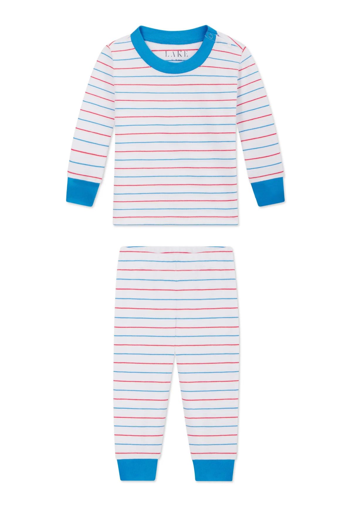 Baby Long-Long Set in Ultramarine Nautical Stripe | Lake Pajamas