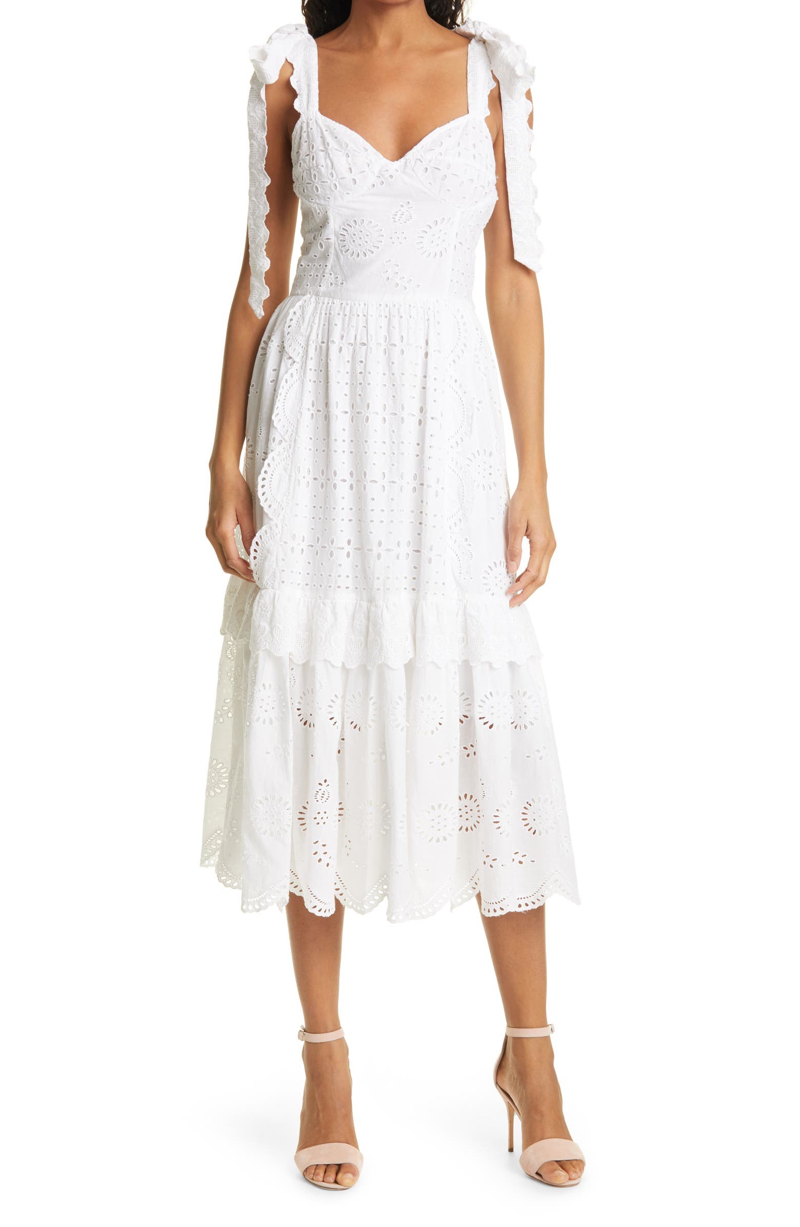 Antonella Lace Ruffle Midi Dress | Nordstrom