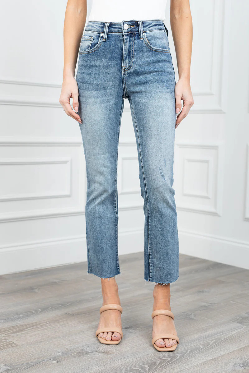 Women's High Rise Stretch Denim Jeans - Ankle Crop | Avara
