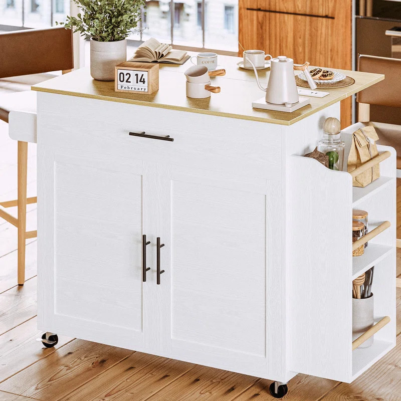 Latitude Run® Rolling Kitchen Island & Reviews | Wayfair | Wayfair North America