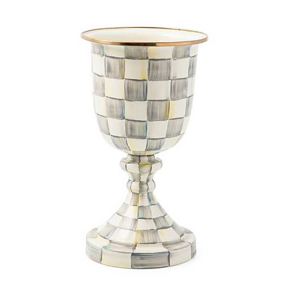 Sterling Check Pedestal Vase | MacKenzie-Childs