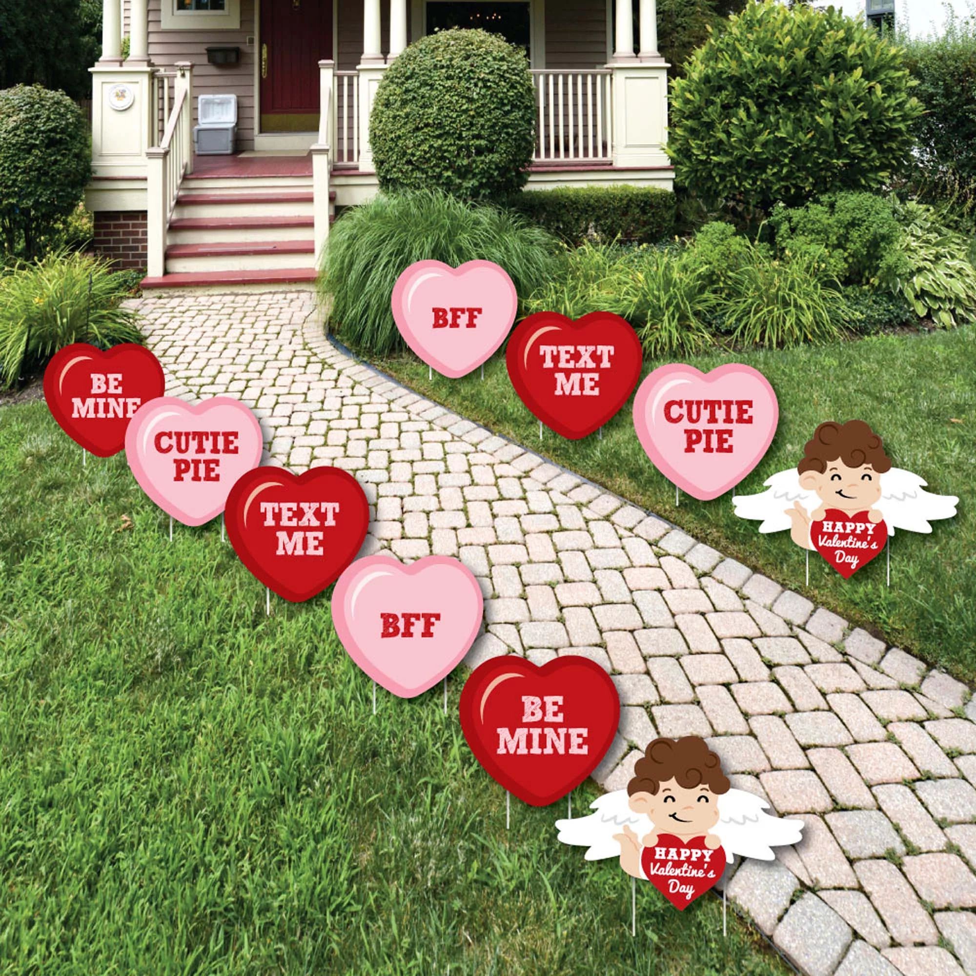 Conversation Hearts - Cupid and Heart Lawn Decorations - Outdoor Valentine's Day Party Yard Decor... | Walmart (US)