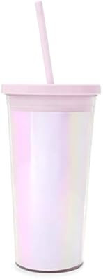 Ban.do Metallic Sip Sip Insulated Tumbler With Reusable Silicone Straw, 20 Ounces, Pearlescent | Amazon (US)