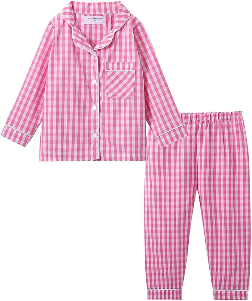 Mud Kingdom Boutique Girls Boys Pajamas Set Collared Long Sleeve Sleepwear | Amazon (US)
