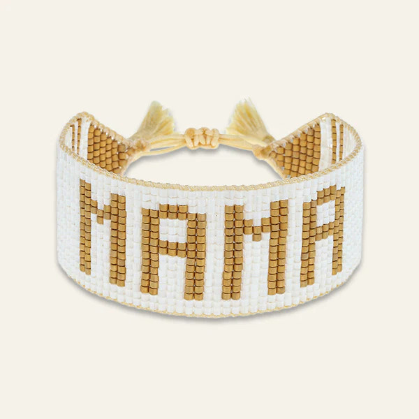 White & Gold MAMA Beaded Bracelet | HART