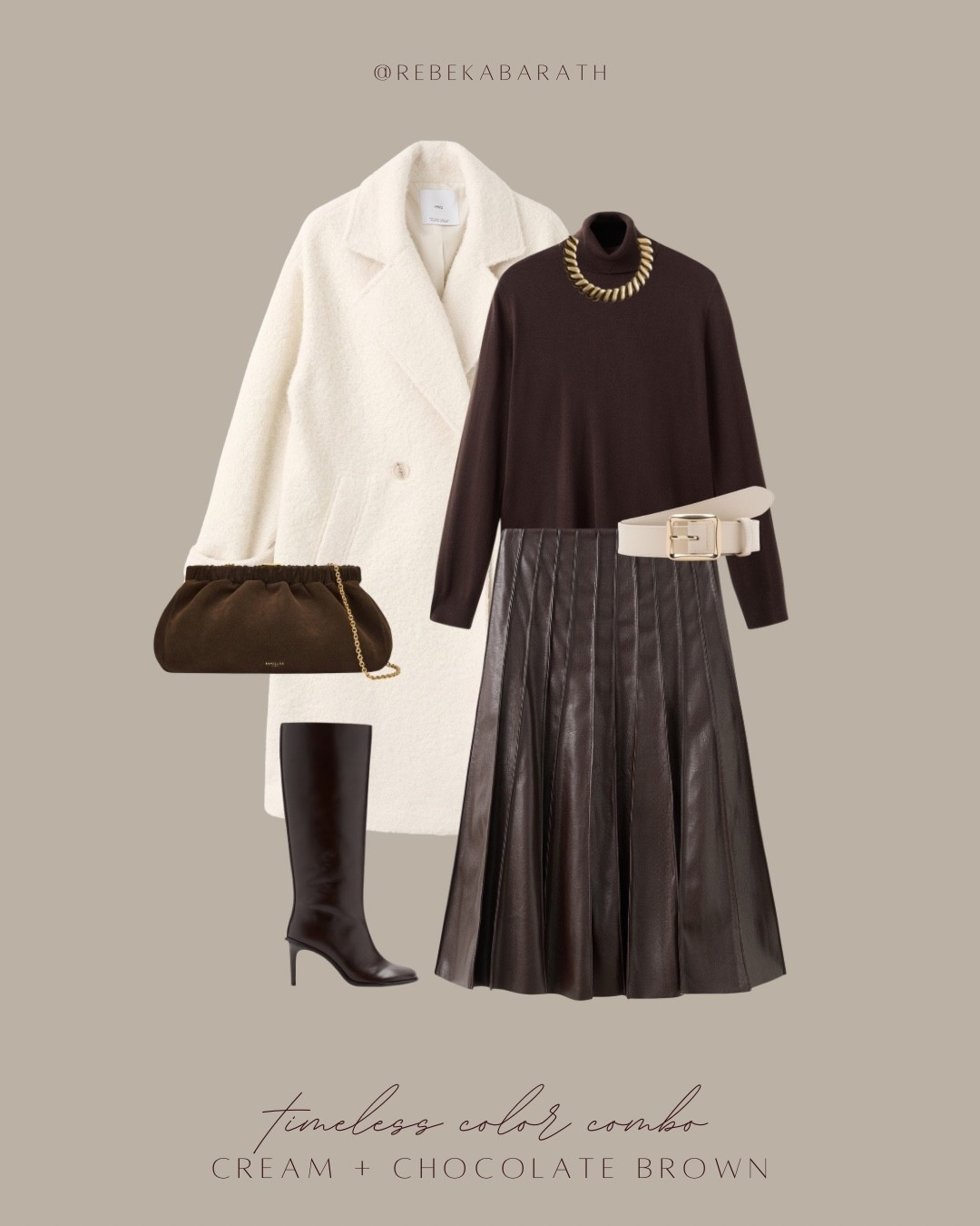 timeless color combo // cream + chocolate brown

winter style inspo | espresso brown | neutral outfit | minimal chic 

#LTKWorkwear #LTKFindsUnder100 #LTKootd