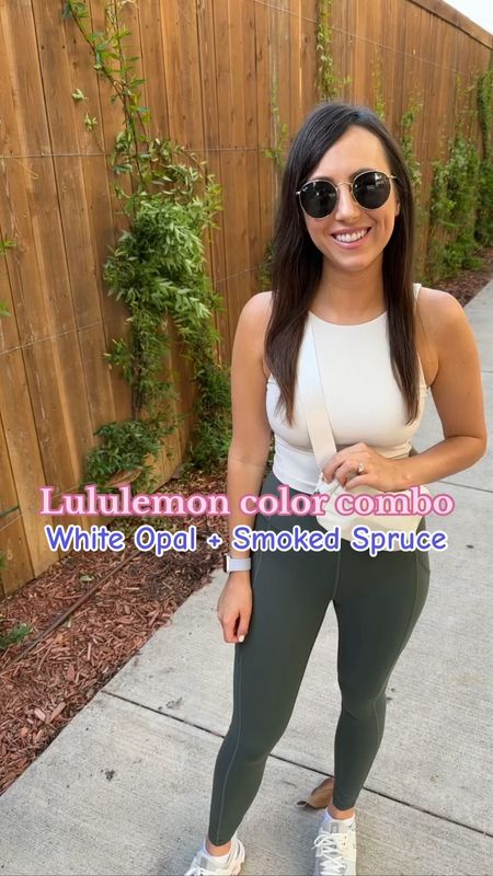 Lululemon align tank in white opal (size 6) with invigorate leggings in smoked spruce (size 4)




#LTKSeasonal #LTKfindsunder100 #LTKfitness