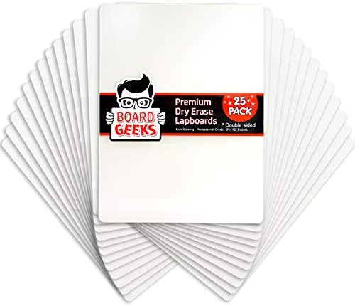 Board Geeks Dry Erase Lapboard 9 x 12 inch Large 25 Pack double-sided Whiteboard - White boards s... | Amazon (US)