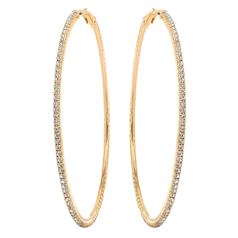 Jessica Simpson Women's Rhinestone Hoop Earrings | Walmart (US)